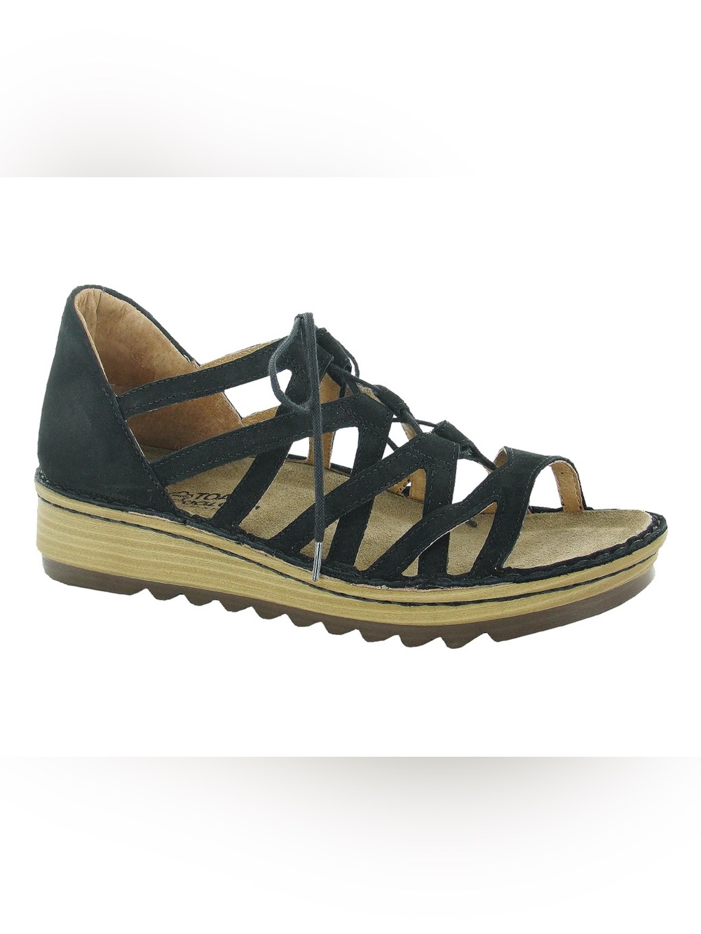 Naot Yarrow Sandals black leather comfort made in Israel 10, 10.5